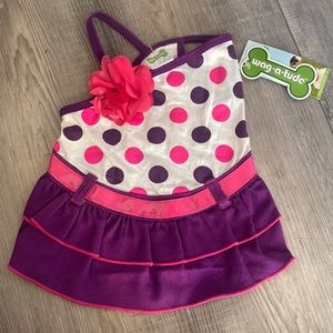 Pink and Purple Polka Dot Dog Doggie Dress